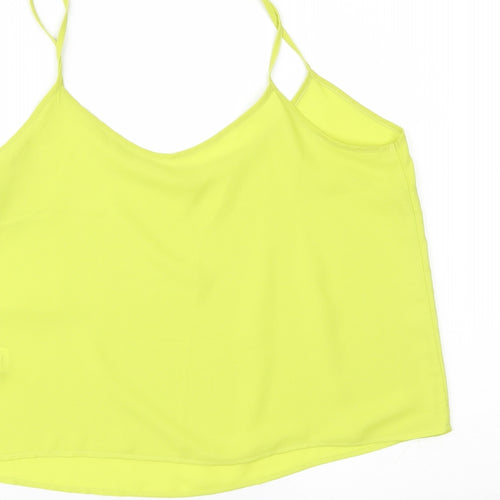 NEXT Womens Green  Chiffon Cropped T-Shirt Size 10