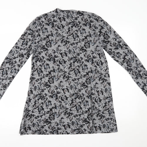 George Womens Grey Animal Print  Basic Blouse Size 8