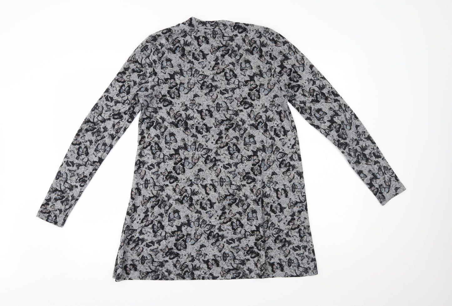 George Womens Grey Animal Print  Basic Blouse Size 8