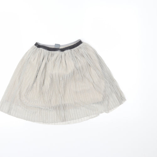 NEXT Girls Silver   Pleated Skirt Size 10 Years
