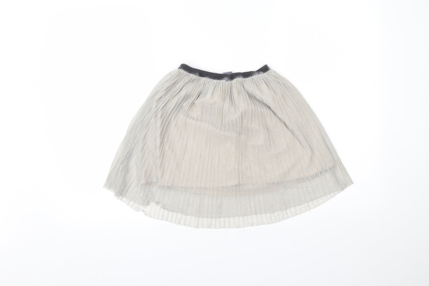 NEXT Girls Silver   Pleated Skirt Size 10 Years