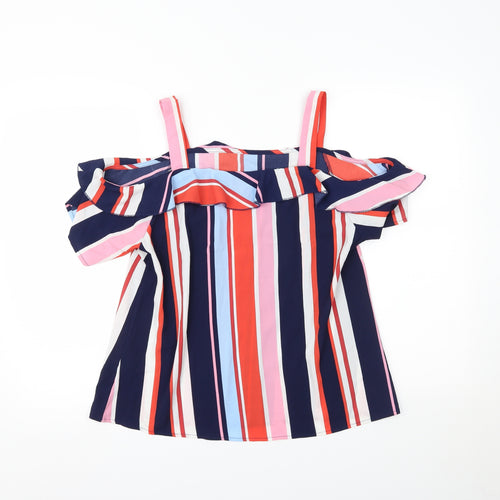 Quiz Womens Multicoloured Striped  Basic Blouse Size 10