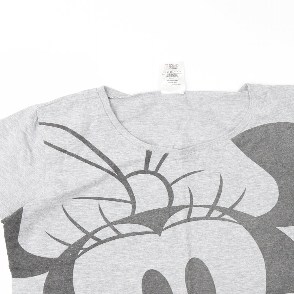 Disney Womens Grey   Top Pyjama Top Size M  - Minnie Mouse