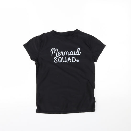 Wave Zone Girls Black   Basic T-Shirt Size 12 Years