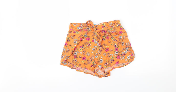 Cotton On Girls Orange Floral   Shorts Size 11 Years