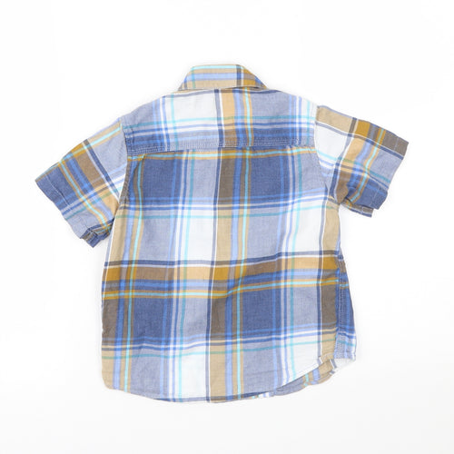 NEXT Boys Blue Plaid  Basic Button-Up Size 4 Years