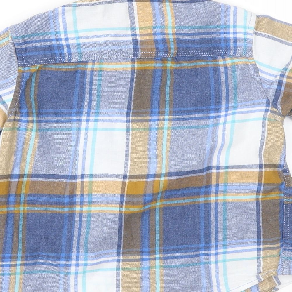 NEXT Boys Blue Plaid  Basic Button-Up Size 4 Years