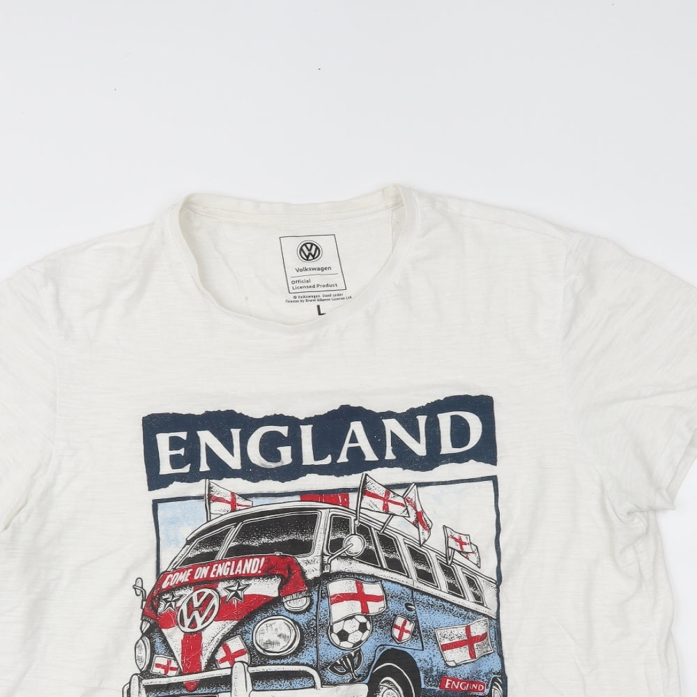 Volkswagen Mens White    T-Shirt Size L