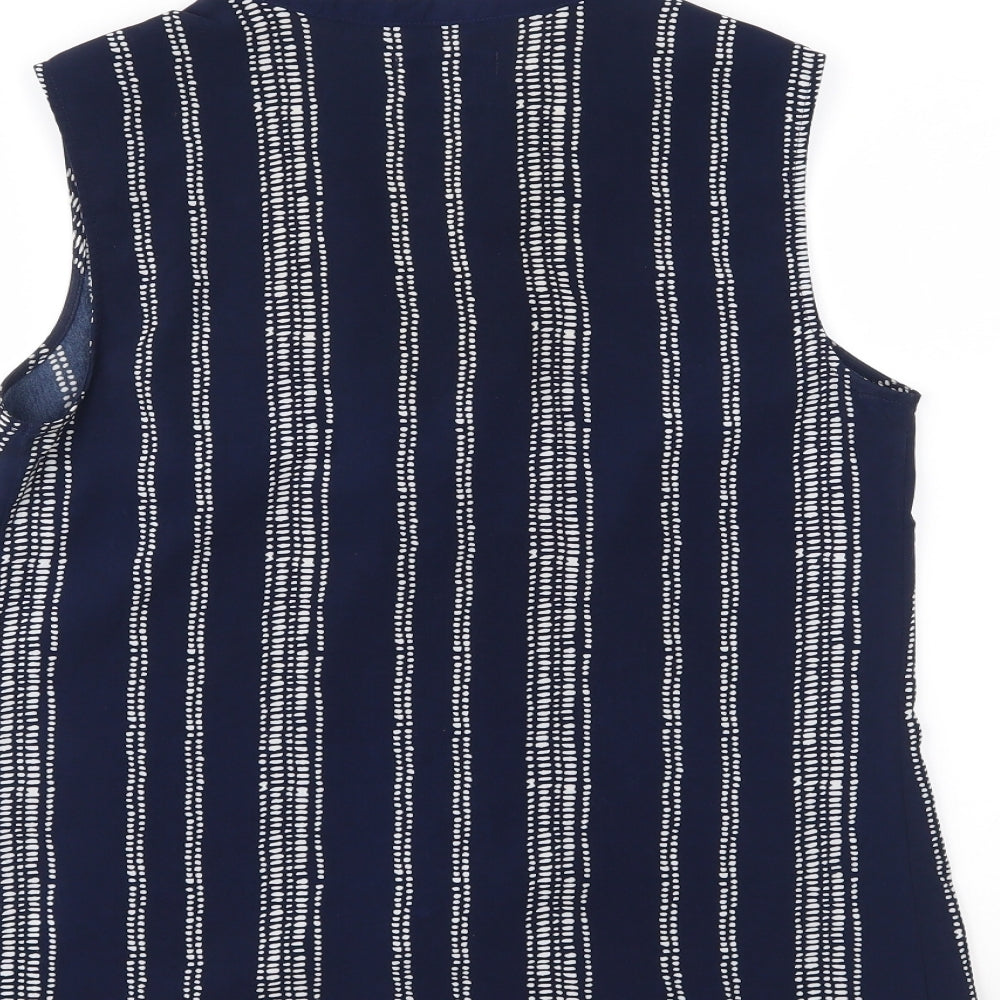 Papaya Womens Blue Striped  Basic Blouse Size 10