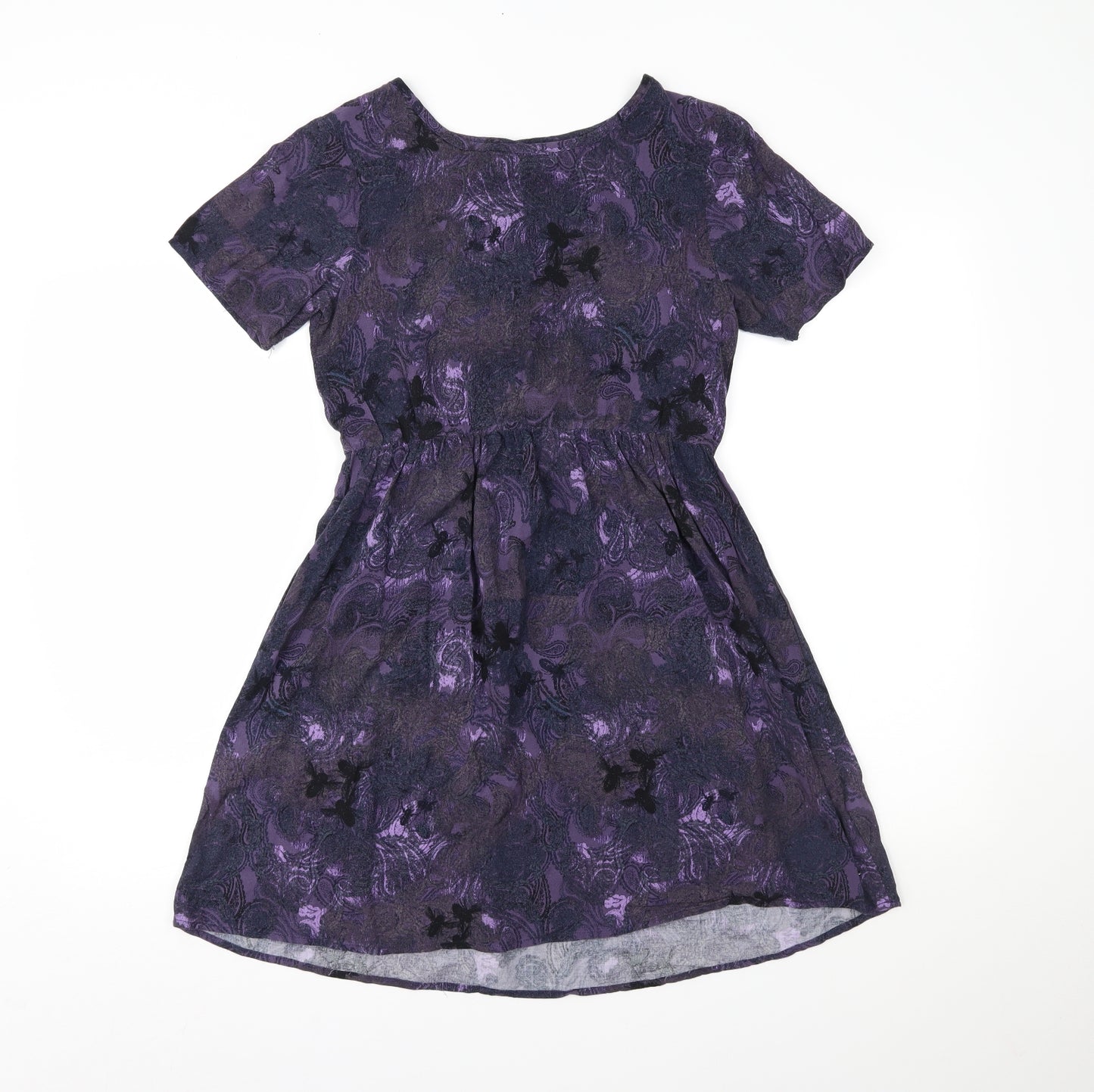 Firetrap Womens Purple Paisley  Fit & Flare  Size 8