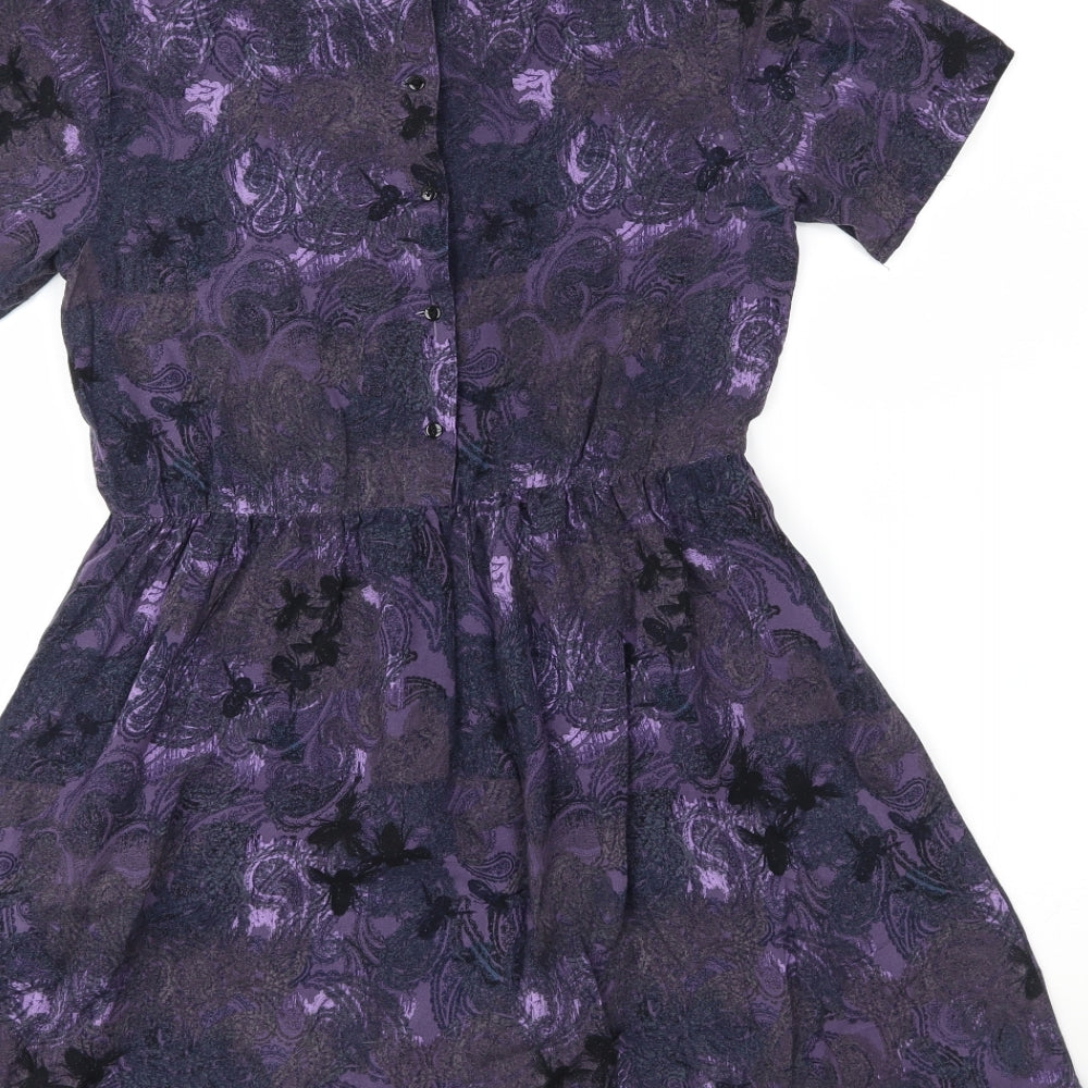 Firetrap Womens Purple Paisley  Fit & Flare  Size 8