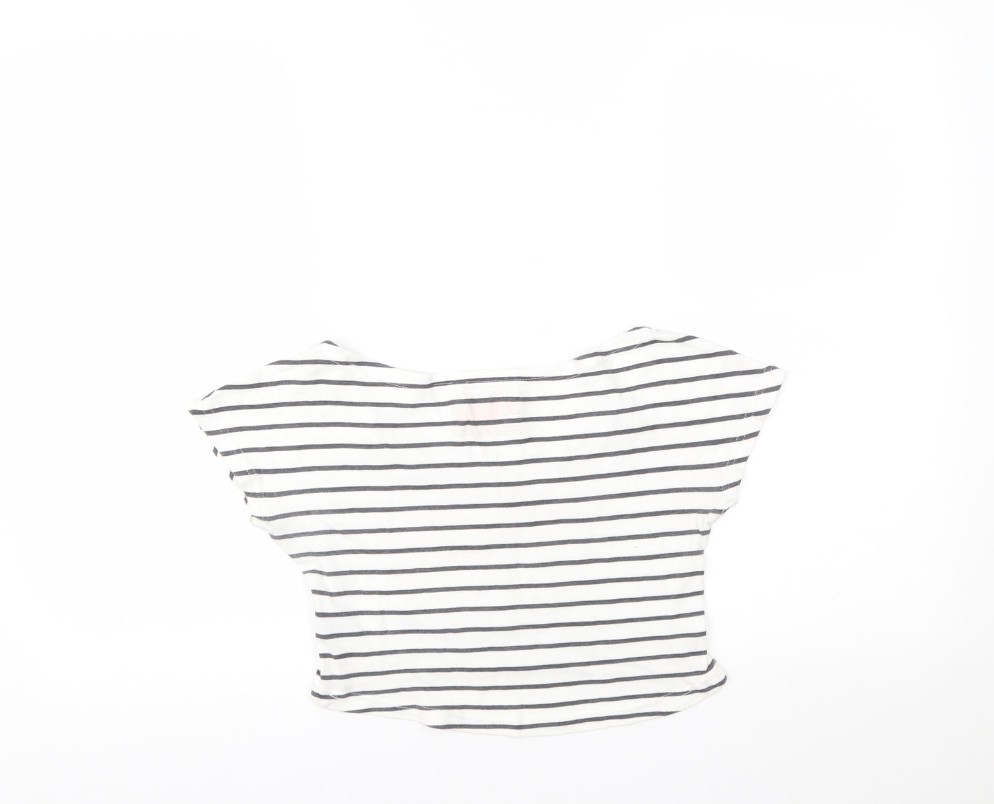 Primark Girls Multicoloured Striped  Cropped T-Shirt Size 11-12 Years