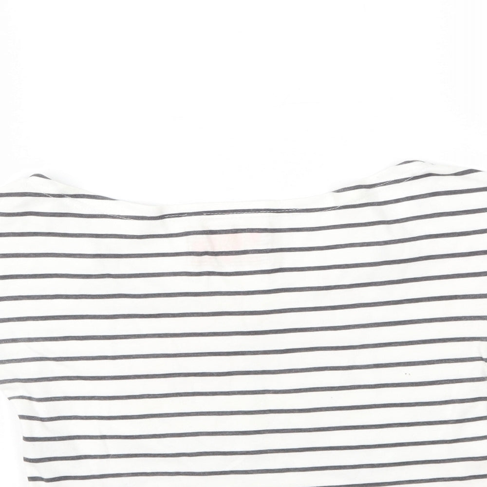 Primark Girls Multicoloured Striped  Cropped T-Shirt Size 11-12 Years