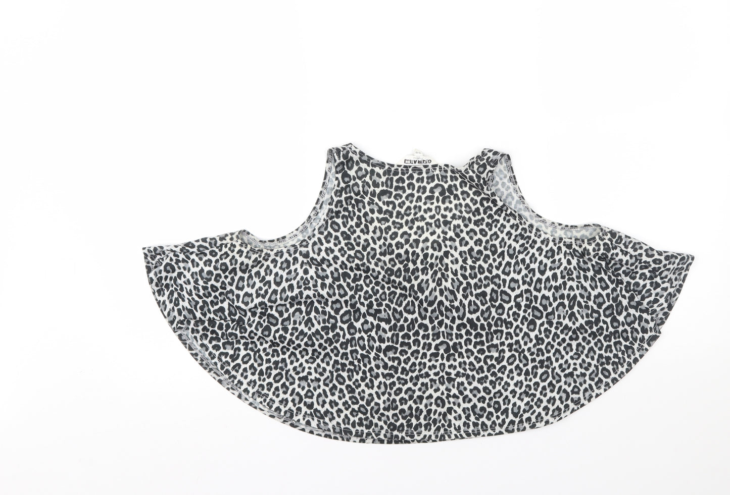 New Look Girls Grey Animal Print  Cropped Tank Size 12-13 Years