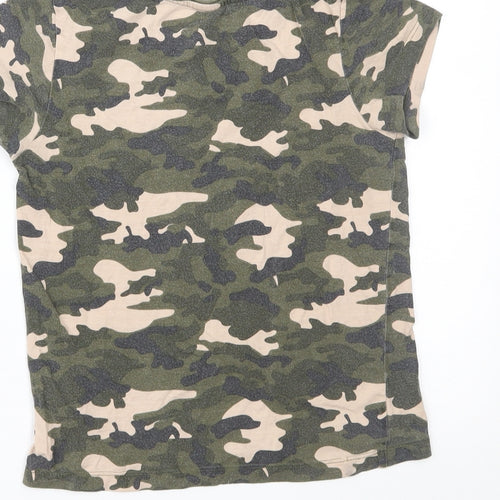 Primark Girls Green Camouflage  Basic T-Shirt Size 9-10 Years