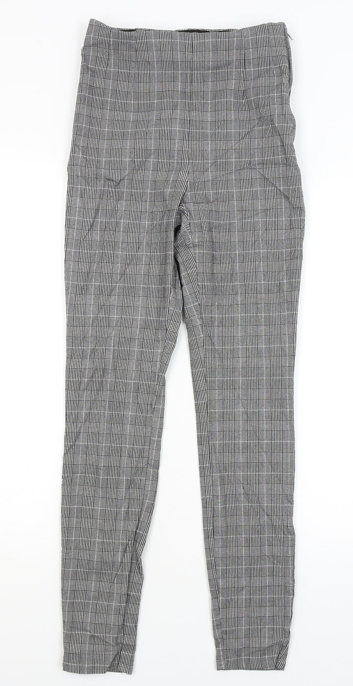 Pimkie Womens Grey Plaid Capri Trousers Size 10 L28 in