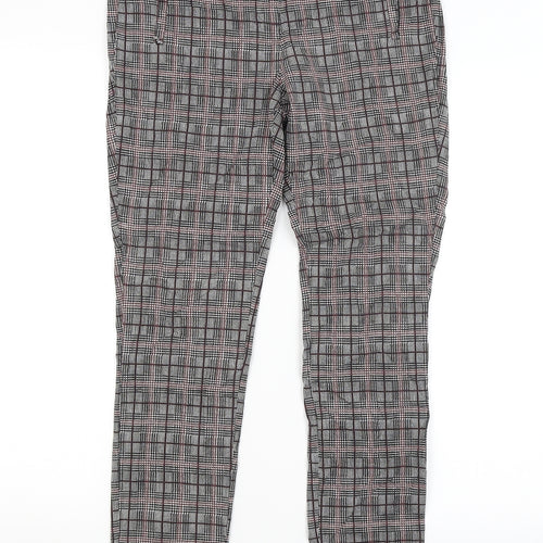Dorothy Perkins Womens Grey Plaid  Trousers  Size 10 L27 in