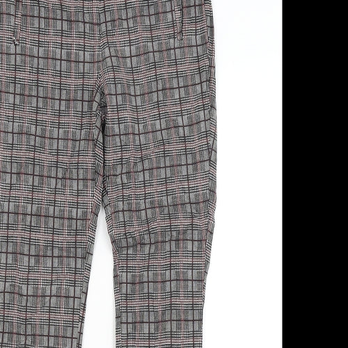 Dorothy Perkins Womens Grey Plaid  Trousers  Size 10 L27 in