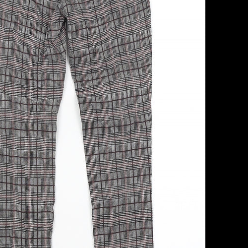 Dorothy Perkins Womens Grey Plaid  Trousers  Size 10 L27 in