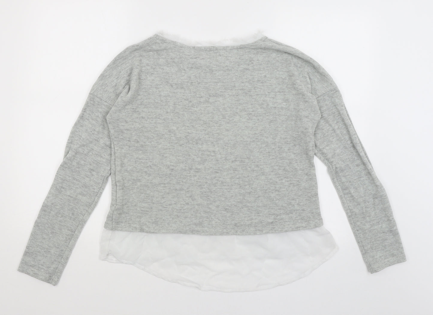 TISSAIA Womens Grey   Pullover Jumper Size 16