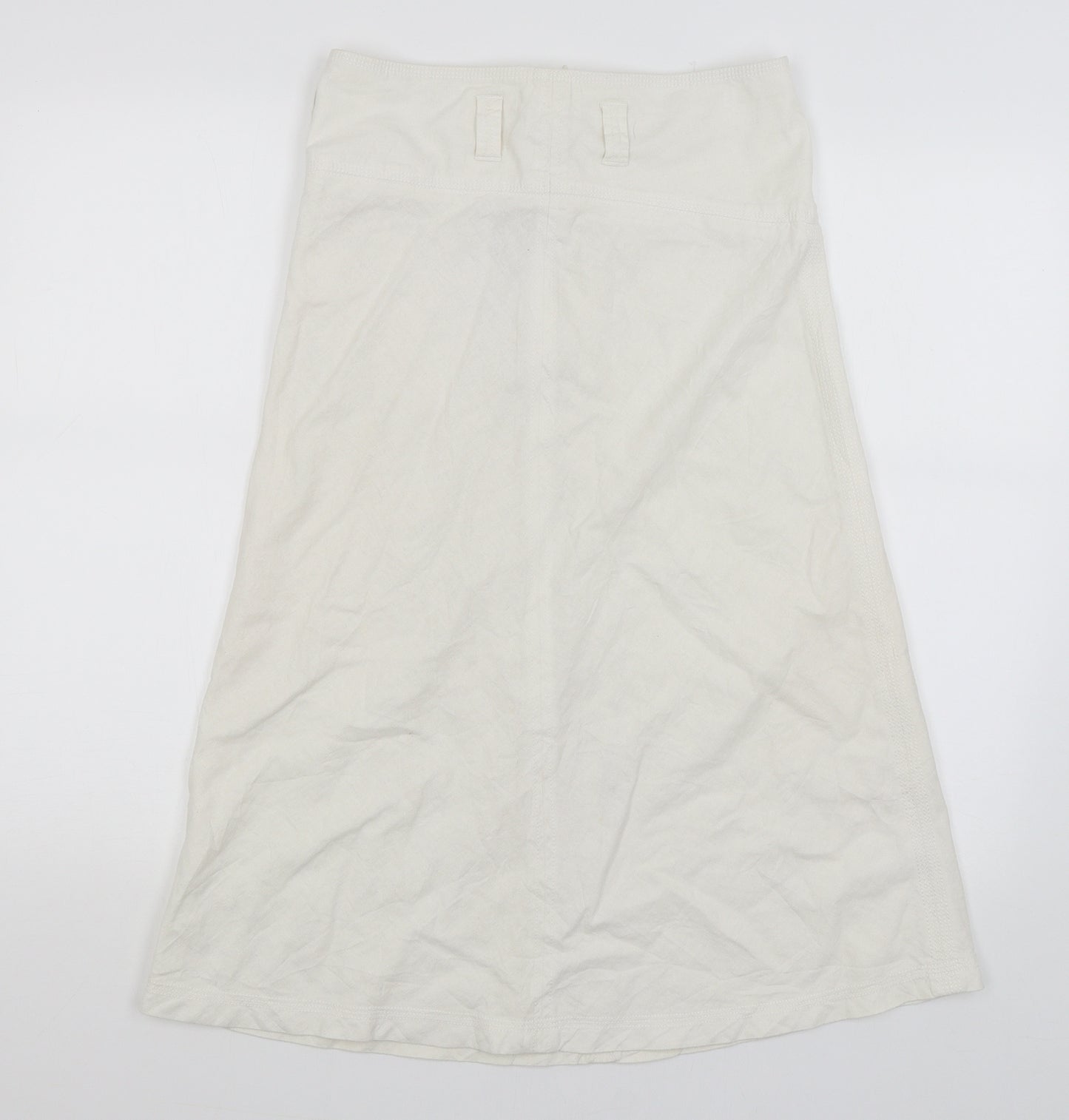 M&S Womens White   A-Line Skirt Size 8