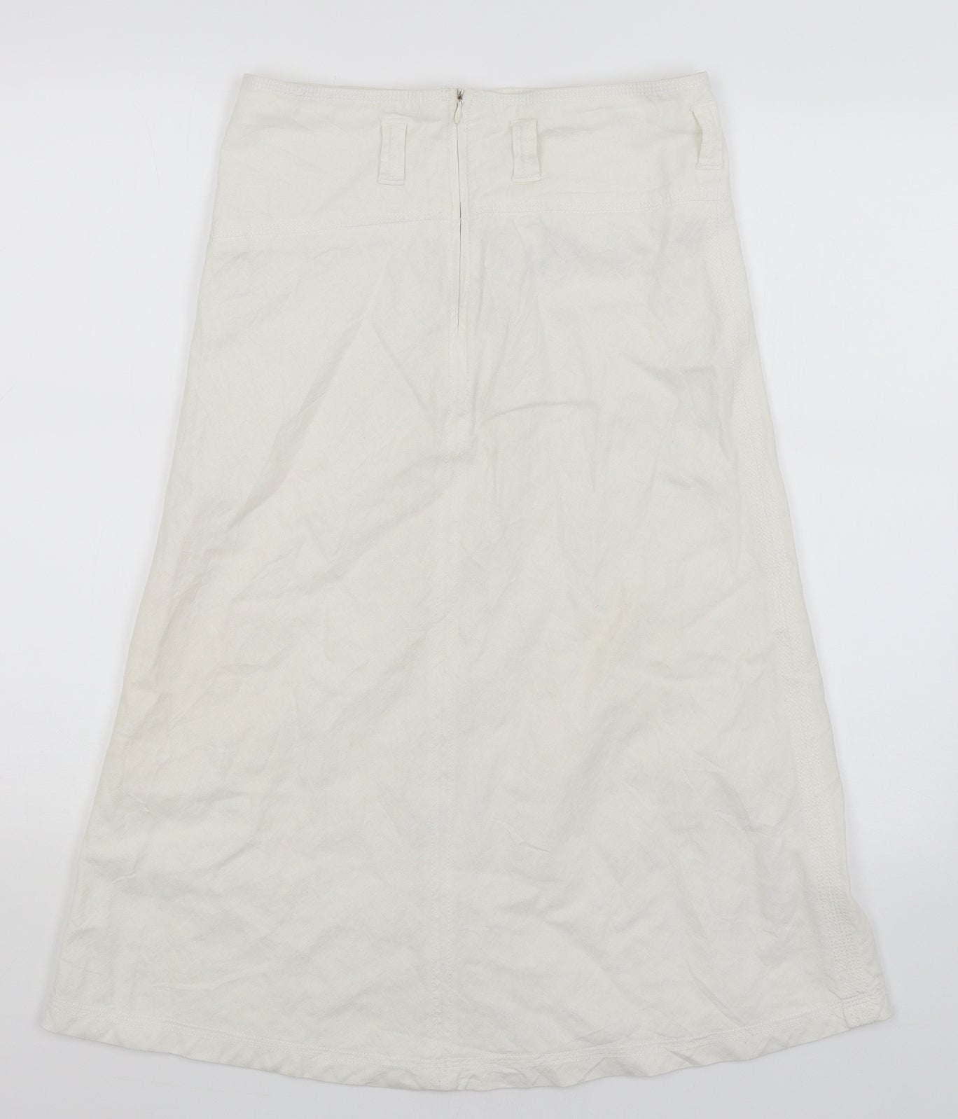 M&S Womens White   A-Line Skirt Size 8
