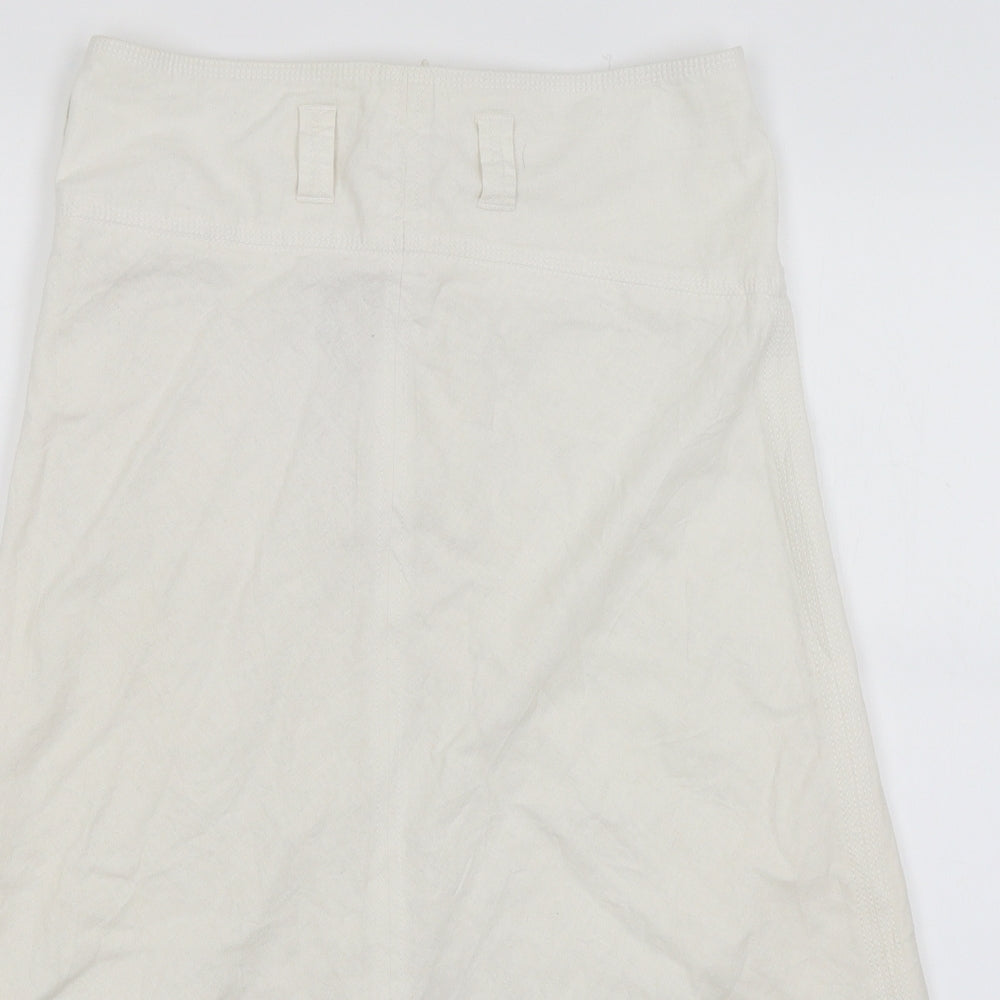 M&S Womens White   A-Line Skirt Size 8