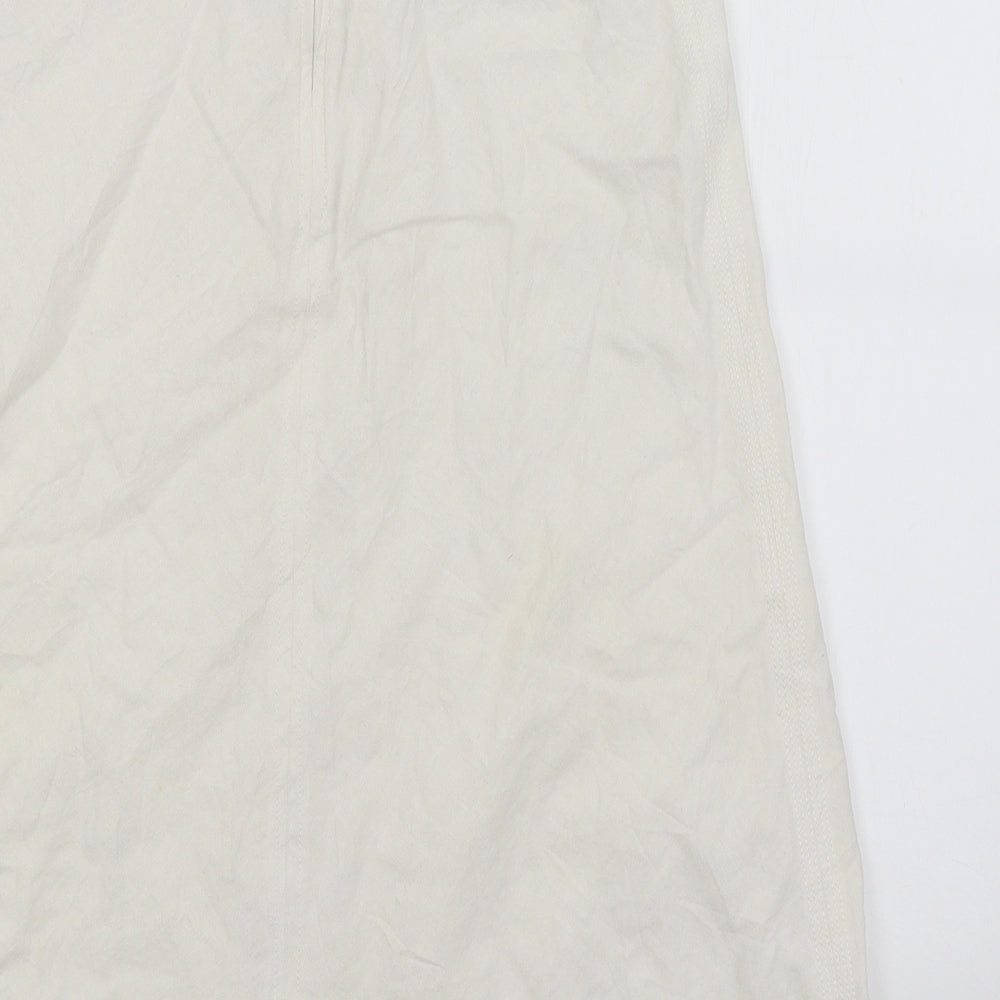 M&S Womens White   A-Line Skirt Size 8
