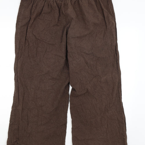 Evans Womens Brown   Cropped Trousers Size 22 L23.5 in