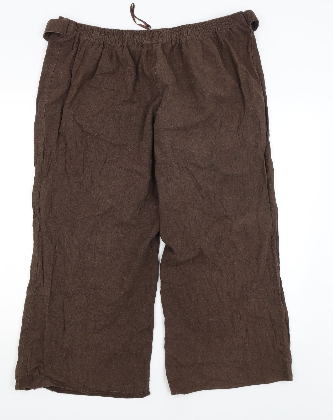 Evans Womens Brown   Cropped Trousers Size 22 L23.5 in