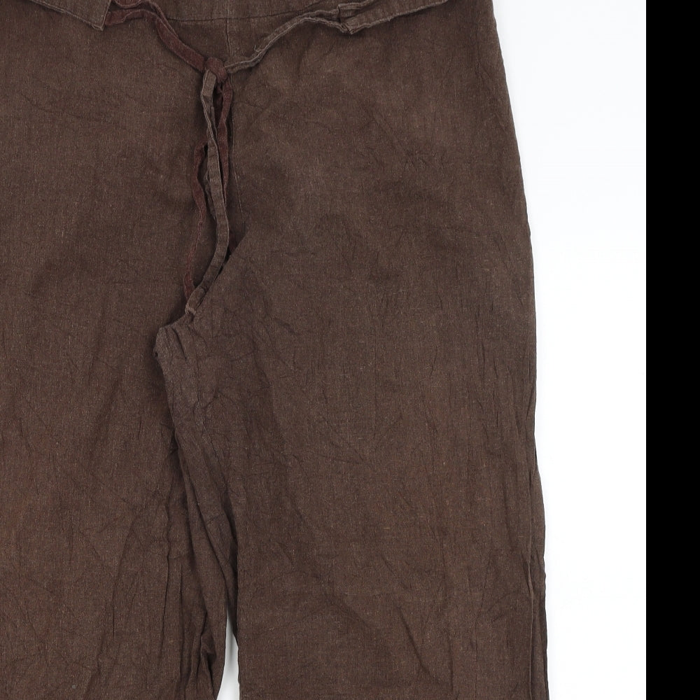 Evans Womens Brown   Cropped Trousers Size 22 L23.5 in