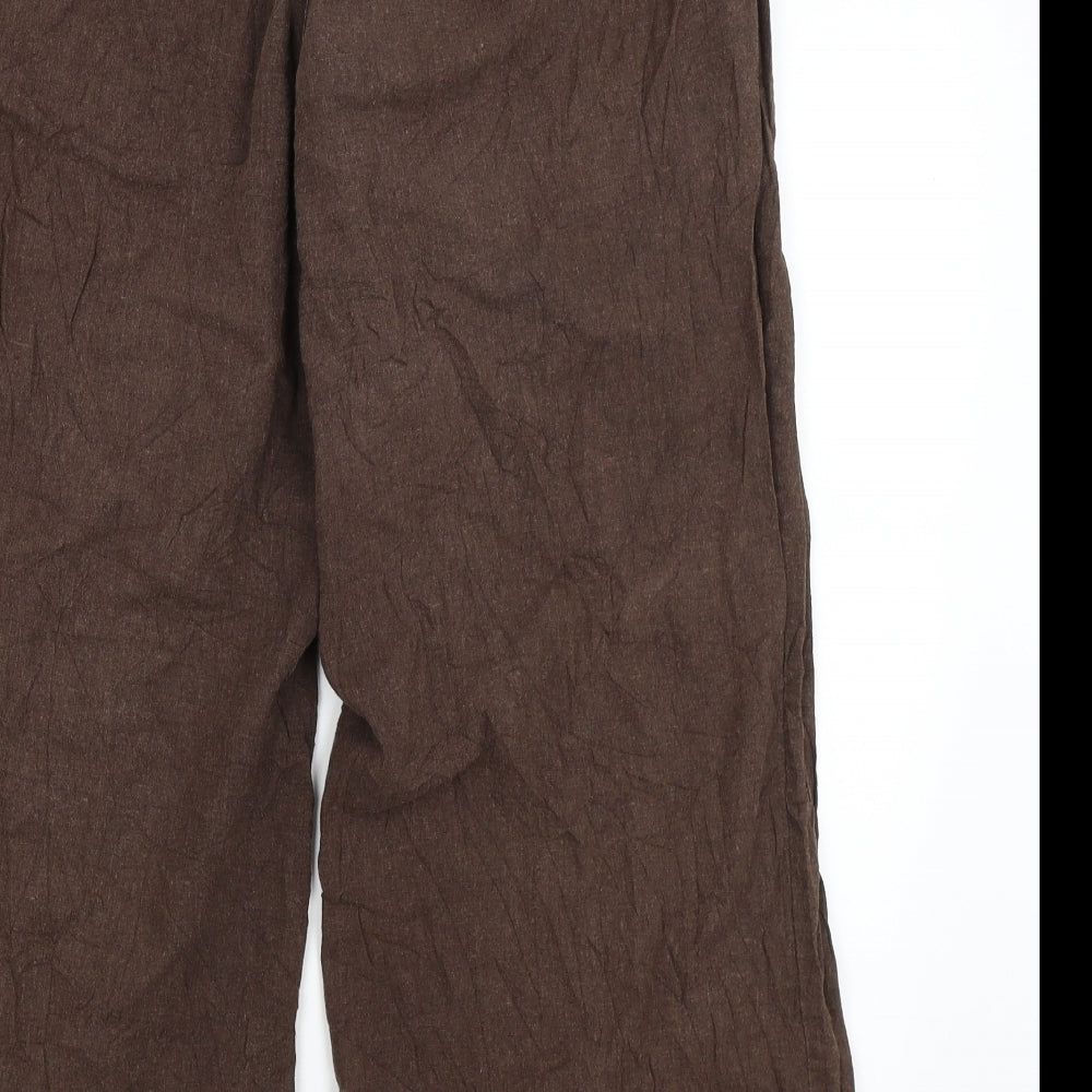 Evans Womens Brown   Cropped Trousers Size 22 L23.5 in