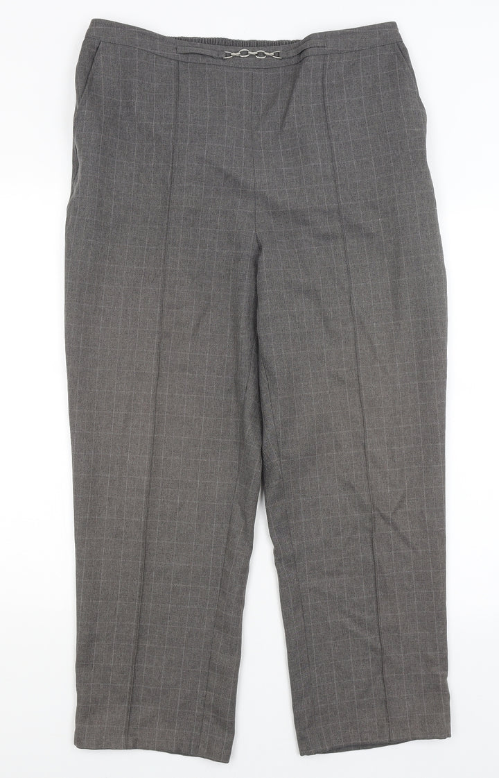 EWM Womens Grey Dress Pants Trousers Size 18 L25 in