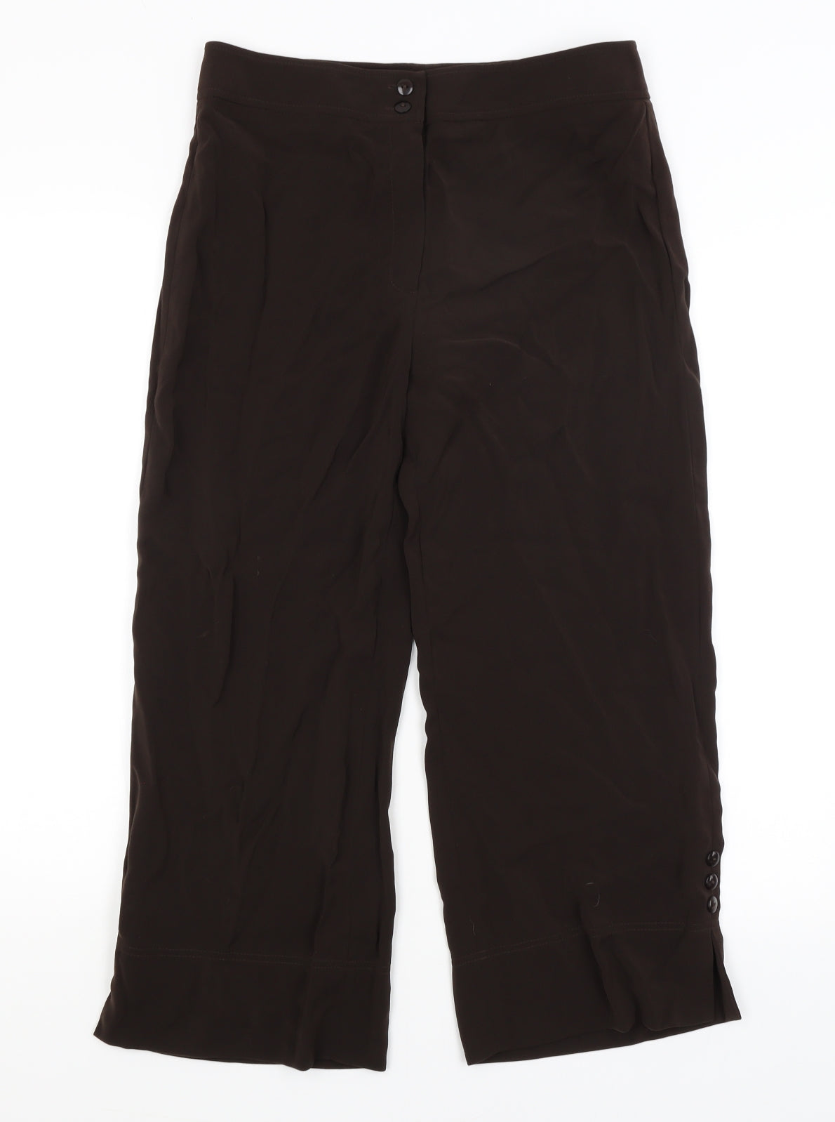 Gold Womens Brown   Cropped Trousers Size 10 L22 in