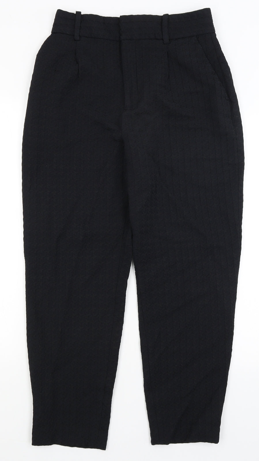 Zara Womens Black Houndstooth  Trousers  Size M L27 in