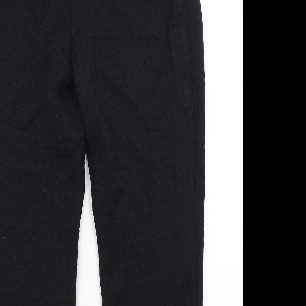 Zara Womens Black Houndstooth  Trousers  Size M L27 in