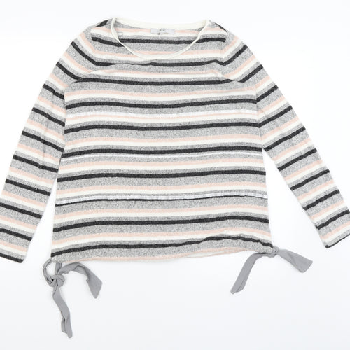 NEXT Womens Grey Striped  Pullover Jumper Size 10