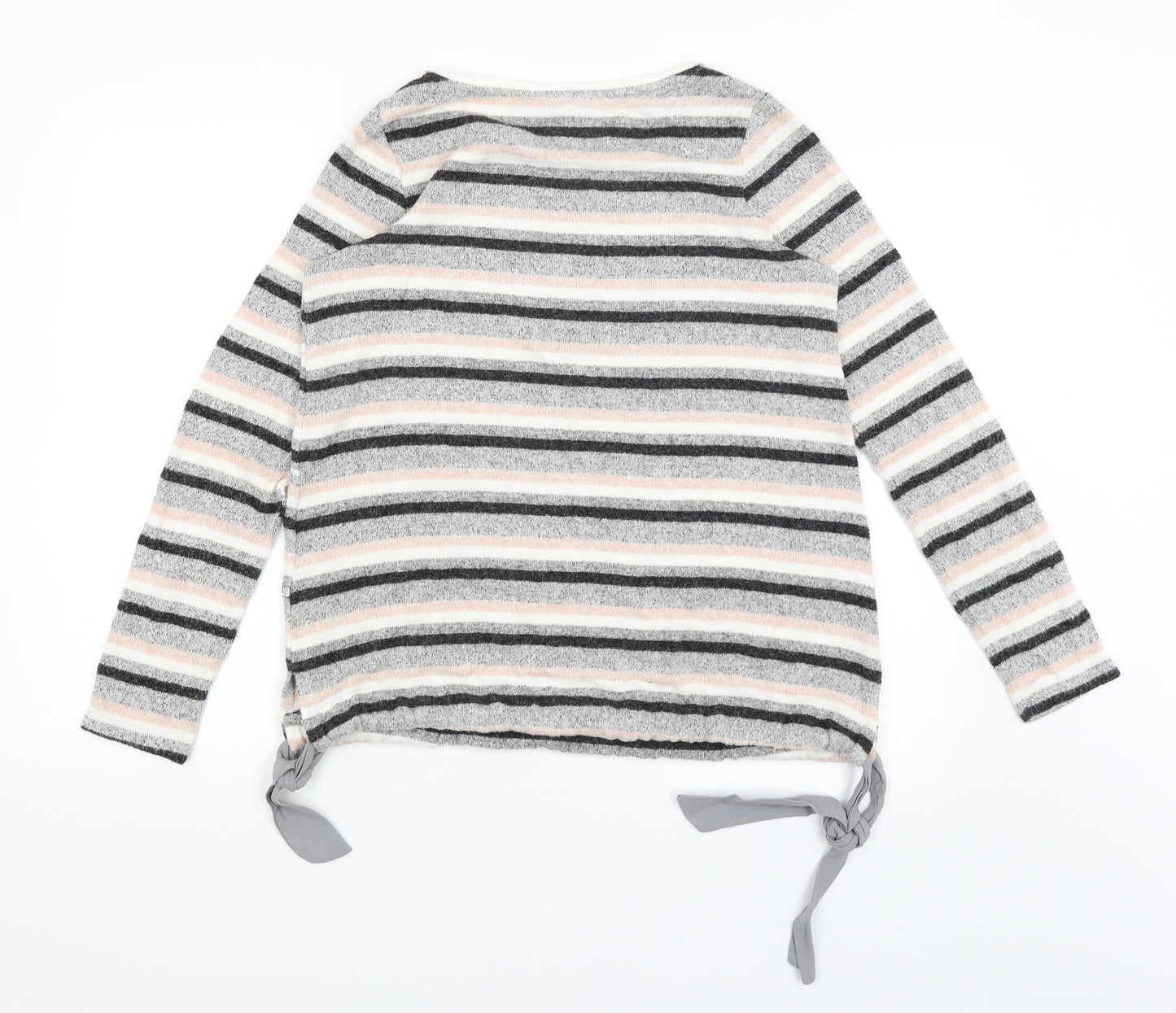 NEXT Womens Grey Striped  Pullover Jumper Size 10