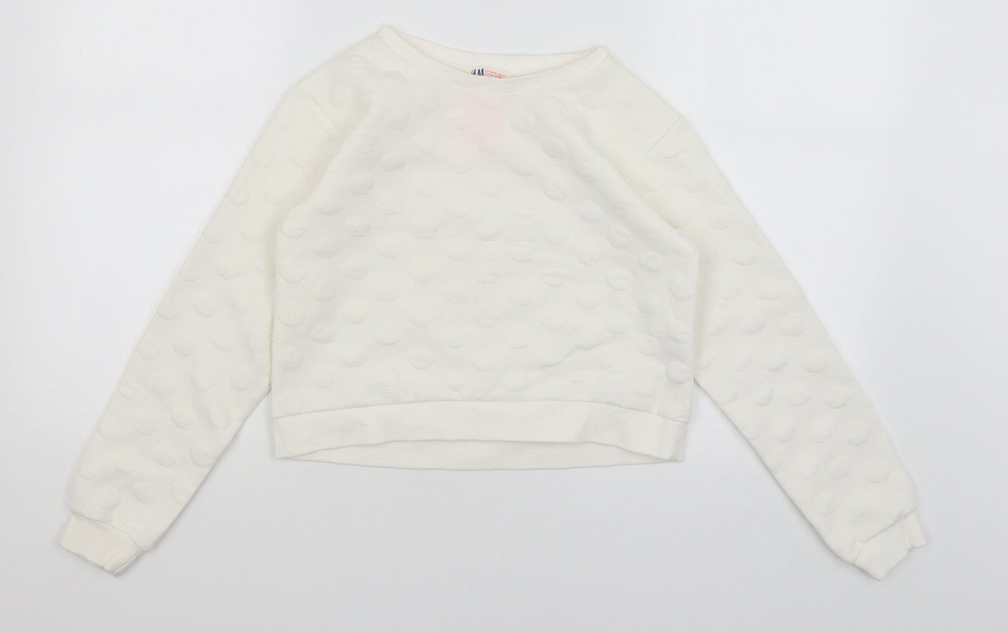 H&M Girls White   Pullover Jumper Size 9-10 Years