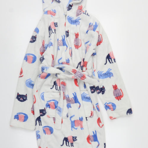 John Lewis Girls White Solid  Capri Robe Size 11 Years  - Cat