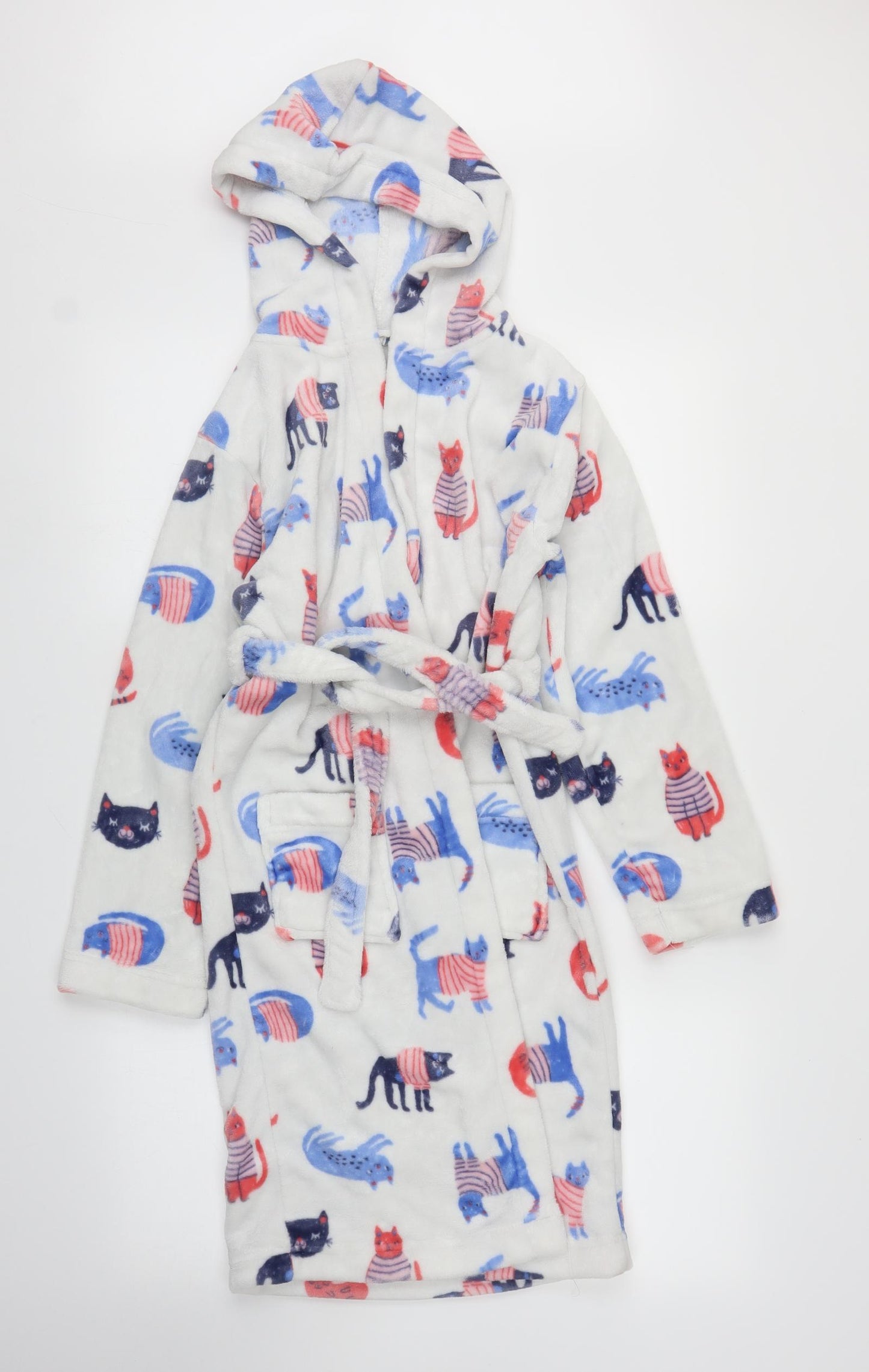 John Lewis Girls White Solid  Capri Robe Size 11 Years  - Cat