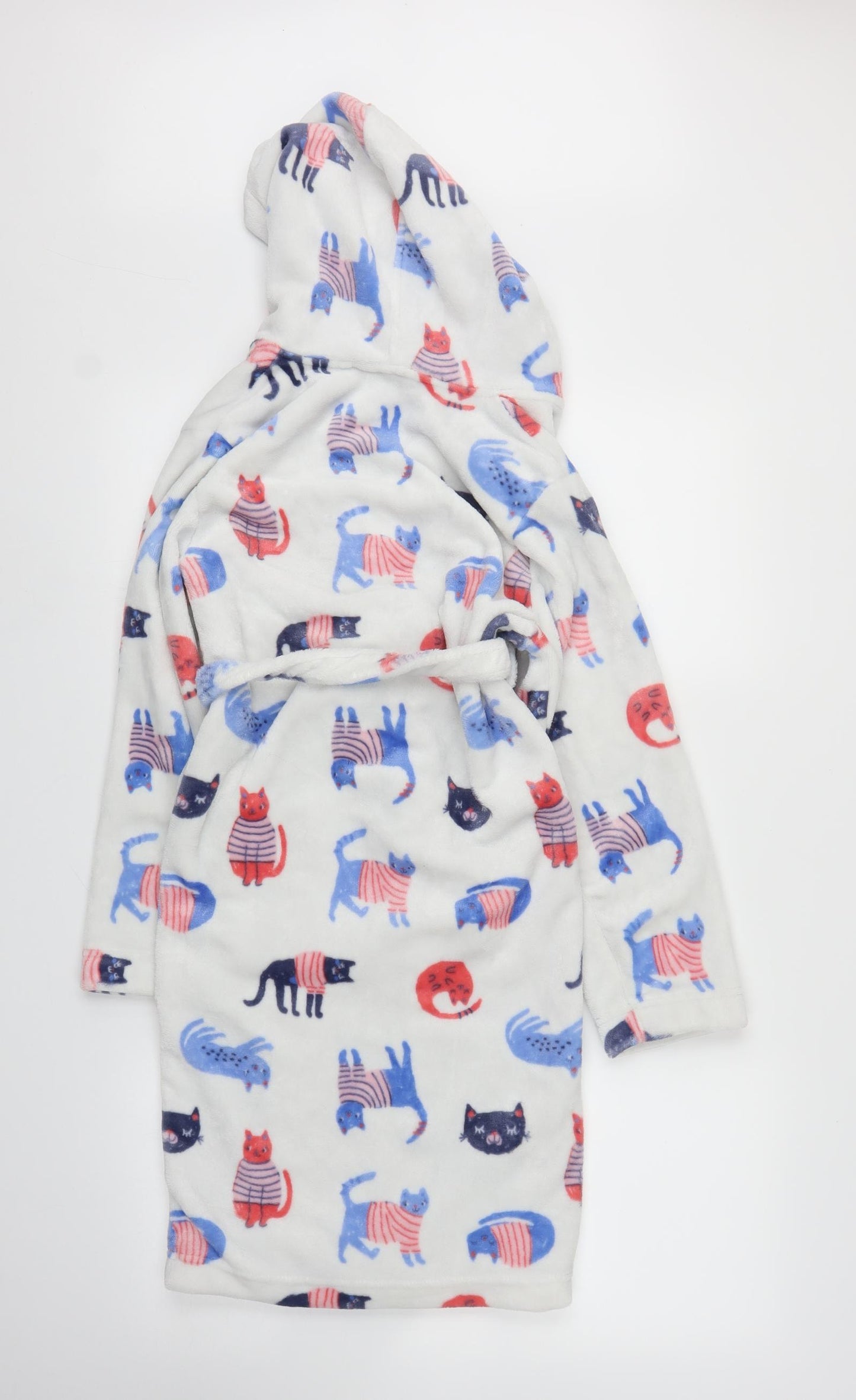 John Lewis Girls White Solid  Capri Robe Size 11 Years  - Cat