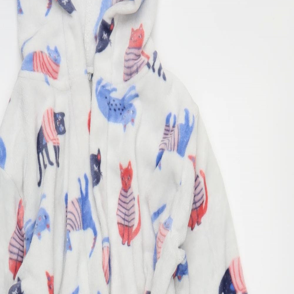 John Lewis Girls White Solid  Capri Robe Size 11 Years  - Cat