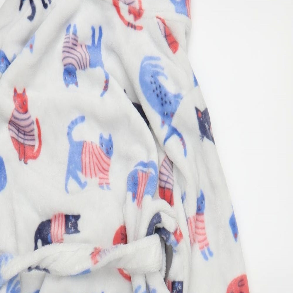 John Lewis Girls White Solid  Capri Robe Size 11 Years  - Cat