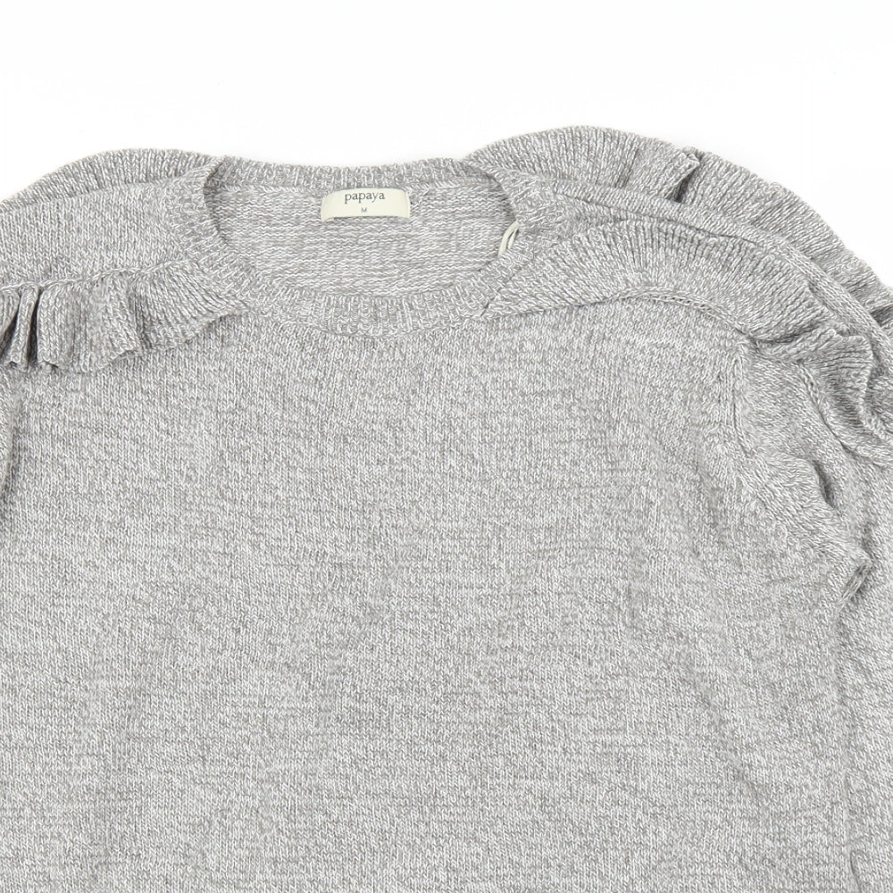 Papaya Womens Grey   Pullover Jumper Size M
