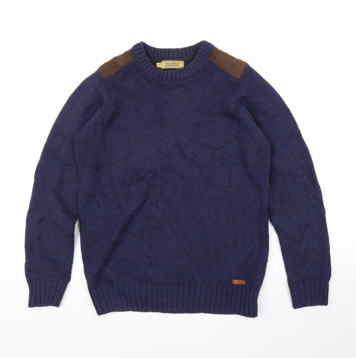 EWM Womens Blue Pullover Jumper Size S