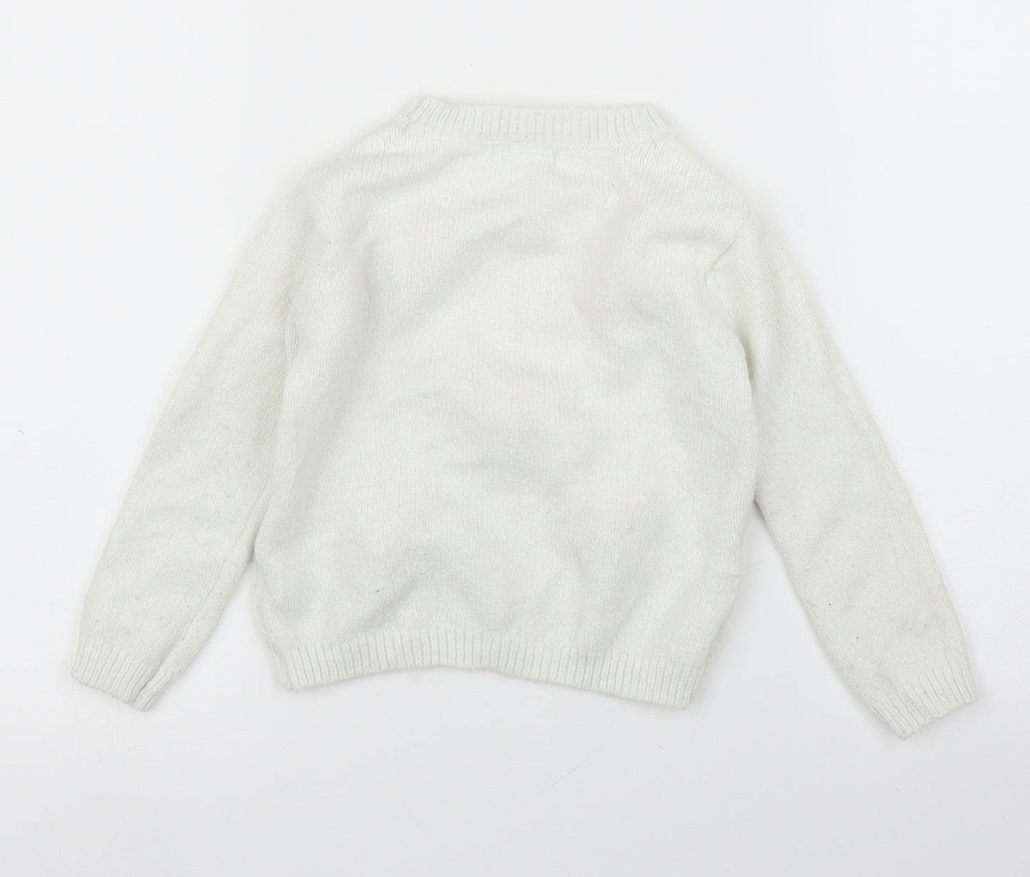 Primark Girls White   Pullover Jumper Size 3-4 Years  - Unicorn