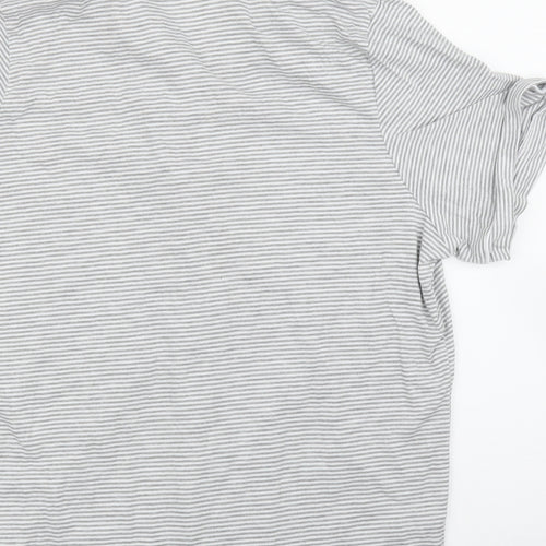 Preworn Womens Grey Striped  Basic Blouse Size L