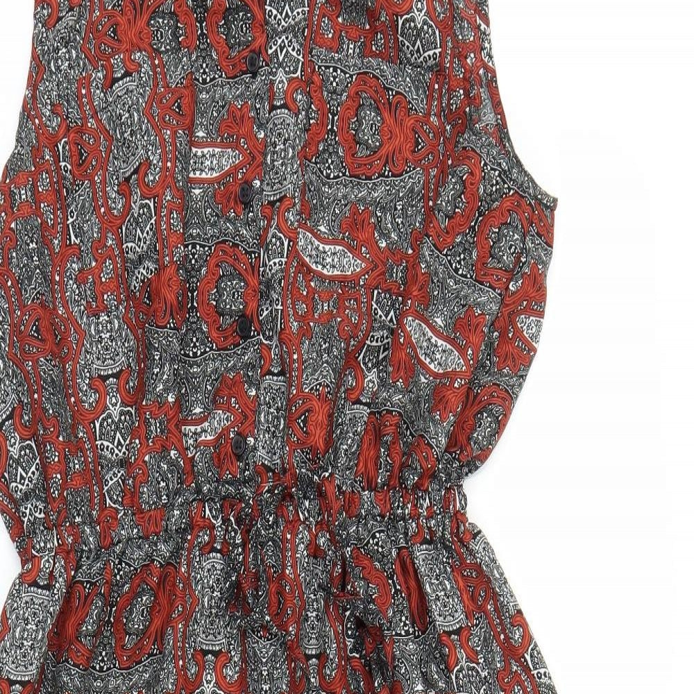 Peacocks Womens Red Geometric  Skater Dress  Size 12