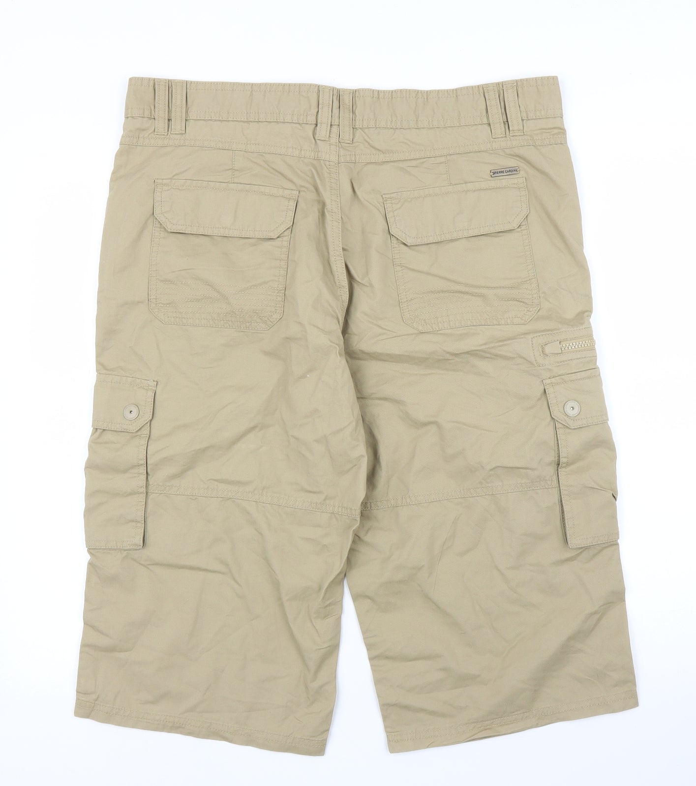 Pierre Cardin Mens Beige   Cargo Shorts Size 34 in